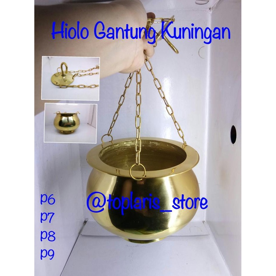 Hiolo Kuningan Gantung Tempat Hio 06