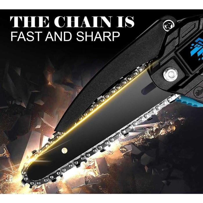 Mesin Gergaji Listrik Mini 88V Taffware D2605 Senso Rantai Elektrik Pemotong Kayu Cordless Chainsaw