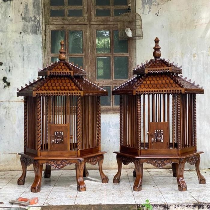 Sangkar Ayam Bekisar / Kandang Jago Pelung Kate Ukiran Naga Kayu Jati