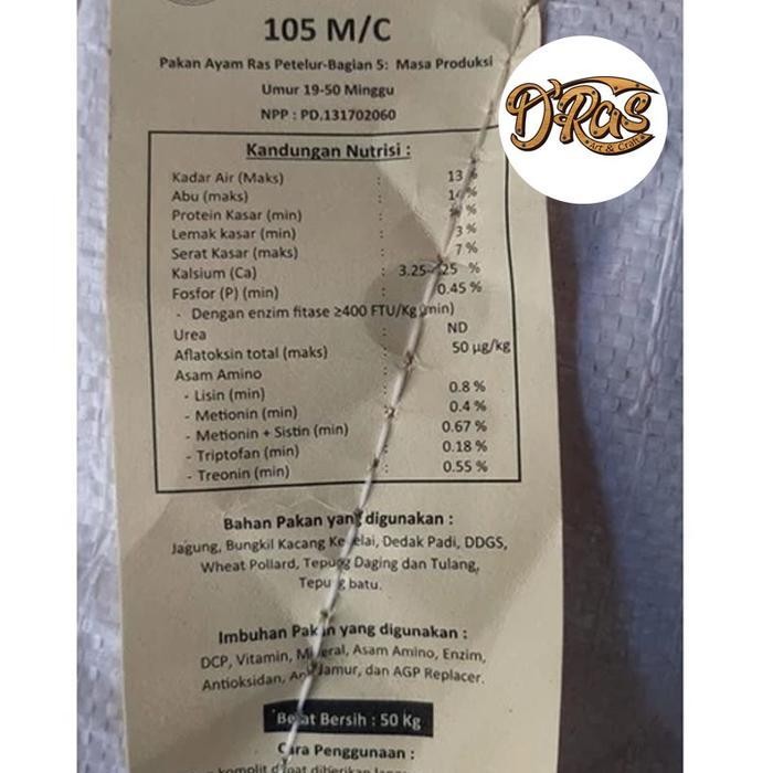 BARU- PAKAN AYAM PETELUR 105 GOLD COIN 10 KG PAKAN KOMPLIT AYAM PETELUR