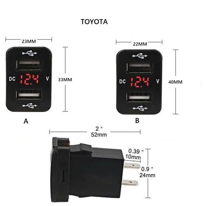 Pilihan- Charger Volt Toyota Car Charger Mobil Usb Slot Volt Meter Aki