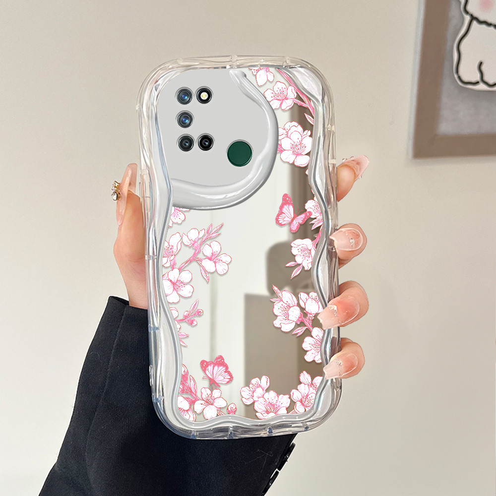 Casing Hp Untuk Realme 7i C17 Mirror Krim Lembut Imut Softcase Kartun Penuh Kesing Bunga Cassing 548