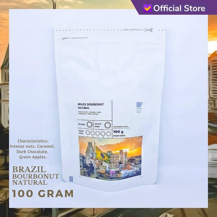 

Pilihan- Kopi Arabika Brazil Bourbonut Natural 100 Gram Sutoyo Coffee