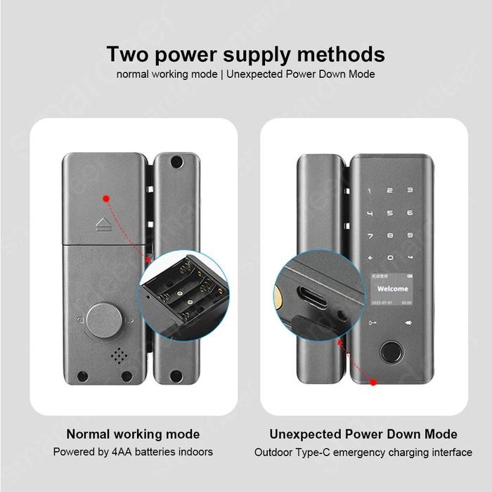 SMART LOCK PINTU KACA SLIDING PINTU GESER WITH APP SMART DOOR LOCK