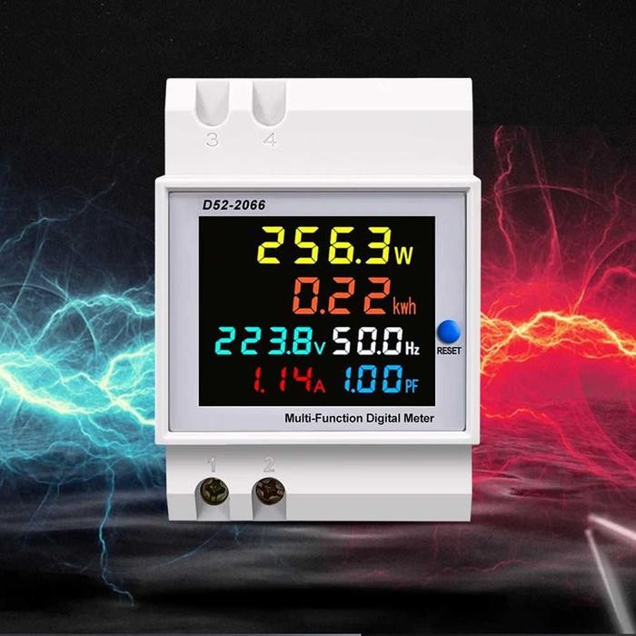 Pilihan- Meteran Kwh Listrik Digital 300V 100A Display Din Rail Single 1 Phase
