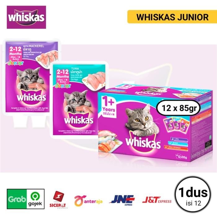 Pilihan- Whiskas Pouch Junior 1 Dus ( Isi 12 ) Whiskas Junior Tuna & Mackerel