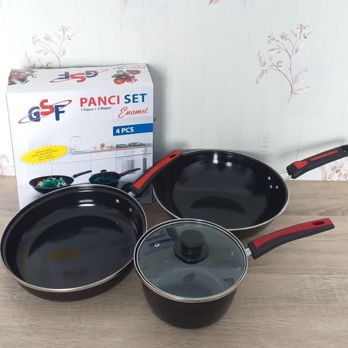 Panci Anti Lengket Panci Set Gsf Teflon Set Gsf 4 In 1