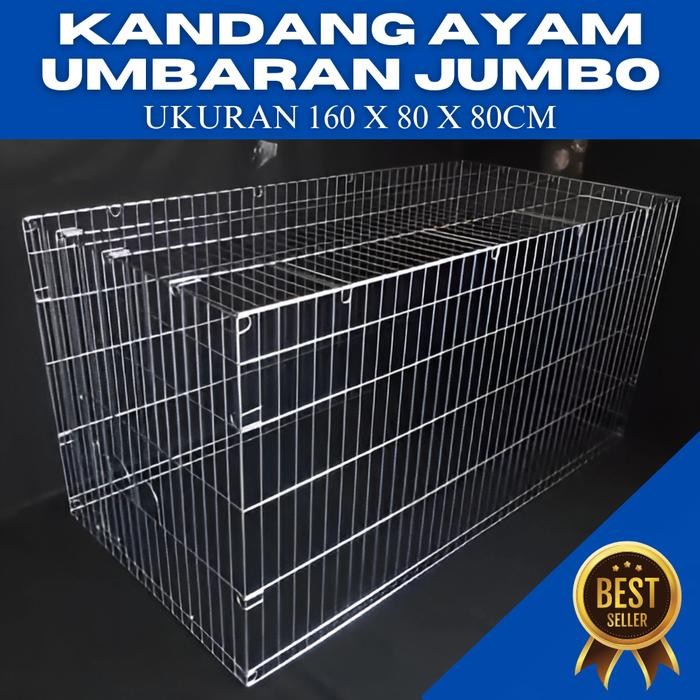 Kandang Ayam Umbaran Galvanis Jumbo 160 X 80 X 80 CM