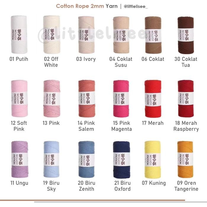 

BENANG RAJUT COTTON ROPE MACRAME IMPORT (150GR) KODE 42