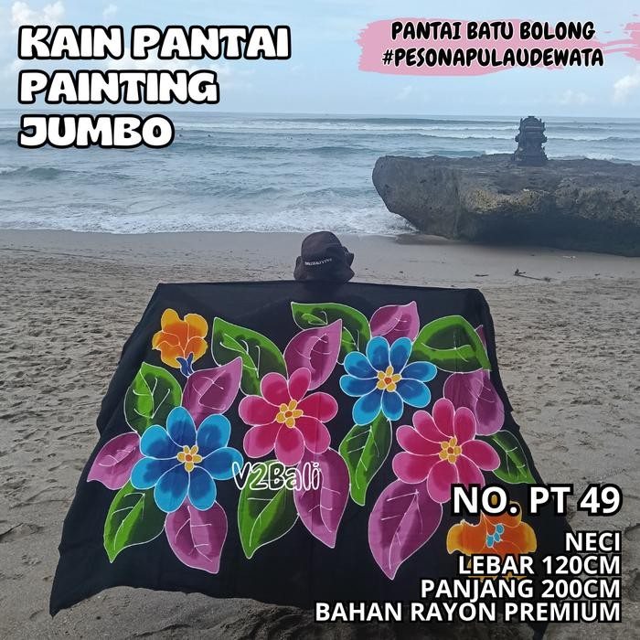 

KAIN PANTAI BALI - LUKIS PANJANG 2 METER ( JUMBO ) . BAHAN RAYON KODE 782