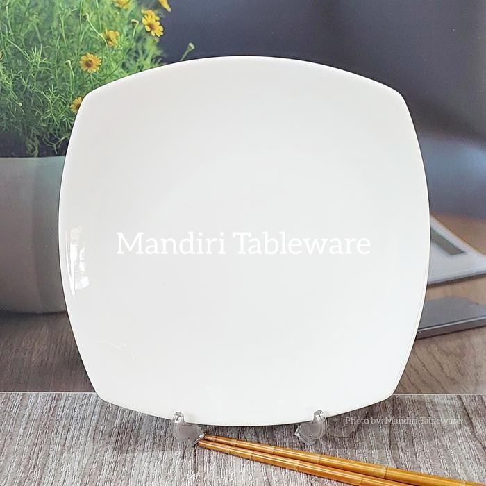Piring Keramik Kotak 21,5 cm Piring Saji Putih Polos Isi: 1 pcs