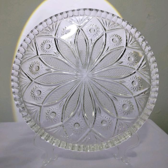 piring nampan kristal Bohemia pajangan e042