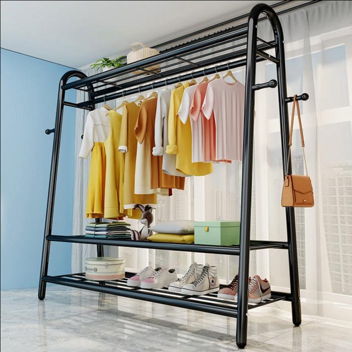 IS Ikea Livien - Rak Lemari Pakaian Sepatu Jemuran Baju Stand Hanger Gantung Gamis Tas