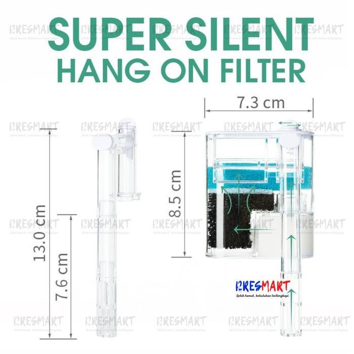 FILTER GANTUNG EKSTERNAL AKUARIUM MINI SILENT HANGIN HANG ON FILTER LISTRIK USB AQUARIUM IKAN