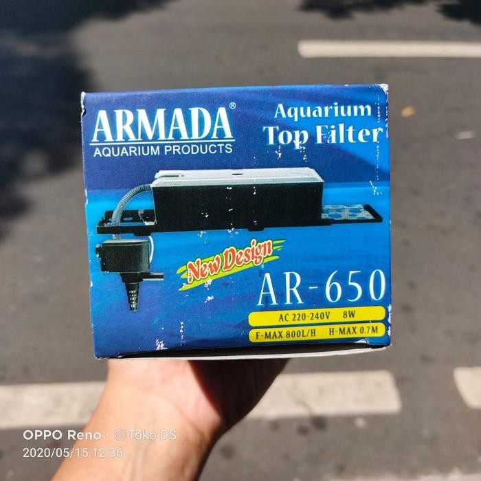 ARMADA AR650 - AQUARIUM TOP FILTER FULLSET BOX FILTER POMPA AQUARIUM