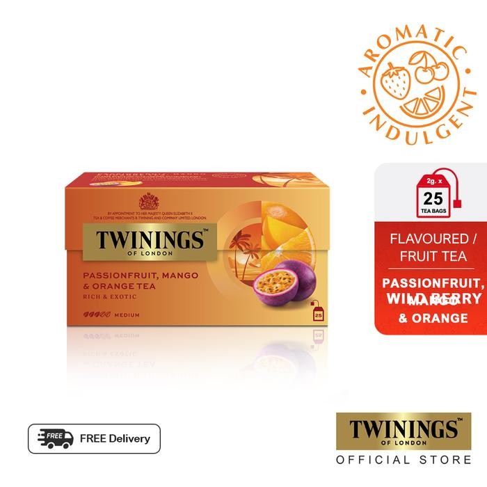 

Promo Twinings Teh Hitam Celup Passion Fruit, Mango & Orange 25X2Gr Sale