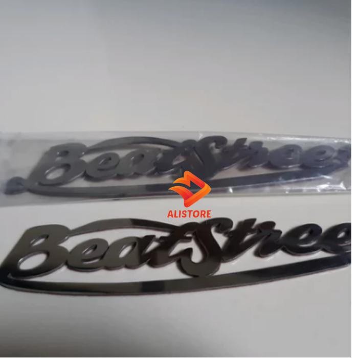 EMBLEM LOGO BEAT STREET STAINLESS ANTI KARAT MELEKAT KUAT KANAN KIRI