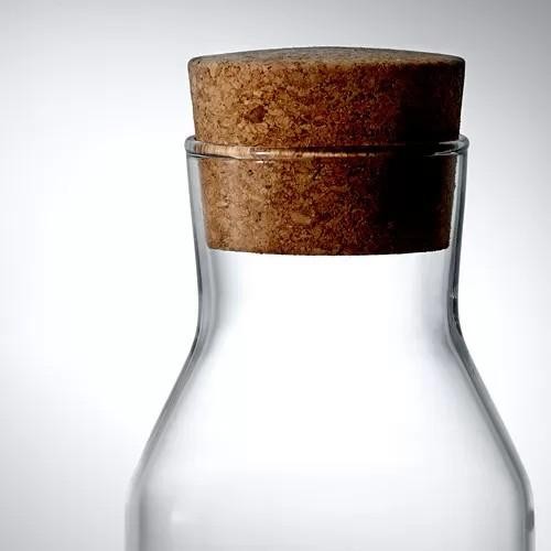 BOTOL PITCHER KACA KARAFE 1L TUTUP KAYU KITCHENWARE