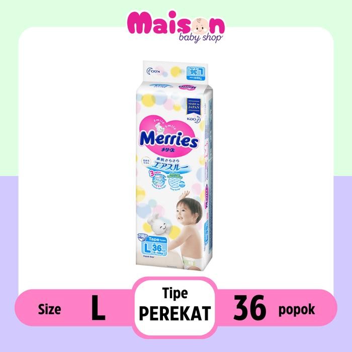 L TAPE - Merries Premium L 32 L32 Tape Perekat diapers popok bayi