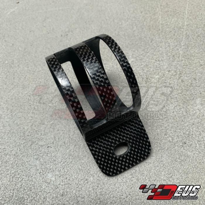 Klem Knalpot 2 tak Carbon Fiber / Bracket Dudukan Silencer 2T 2tak