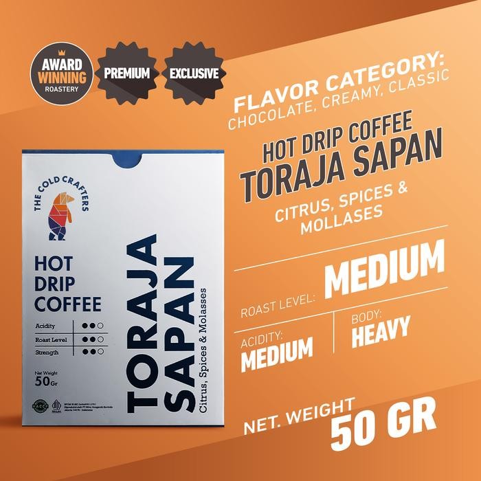 

Coffee Drip Bag The Cold Crafters Easy Drip - Toraja Sapan Arabica hitam kopi robusta espresso