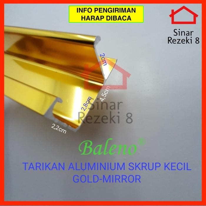 Tarikan Profil Aluminium Gold Mirror Gp 30 36 Handle Frame Lis Edging
