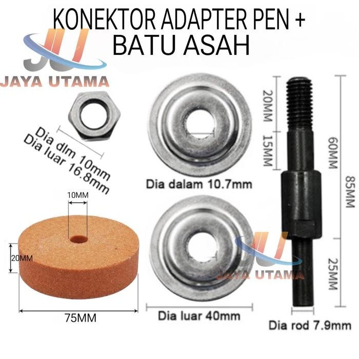 Batu Asah Gerinda 3 Inch Poles Adaptor Ubah Mesin Bor Jadi Mesin Asah Pisau Poles Gerinda Manderl