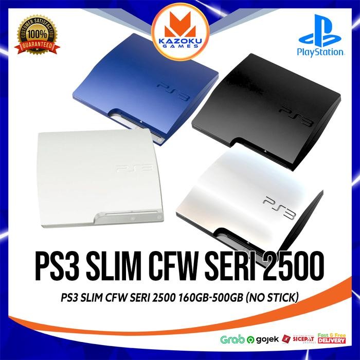 PS3 PS 3 SLIM SONY PLAYSTATION CFW SERI 2500 160GB -500GB NO STICK