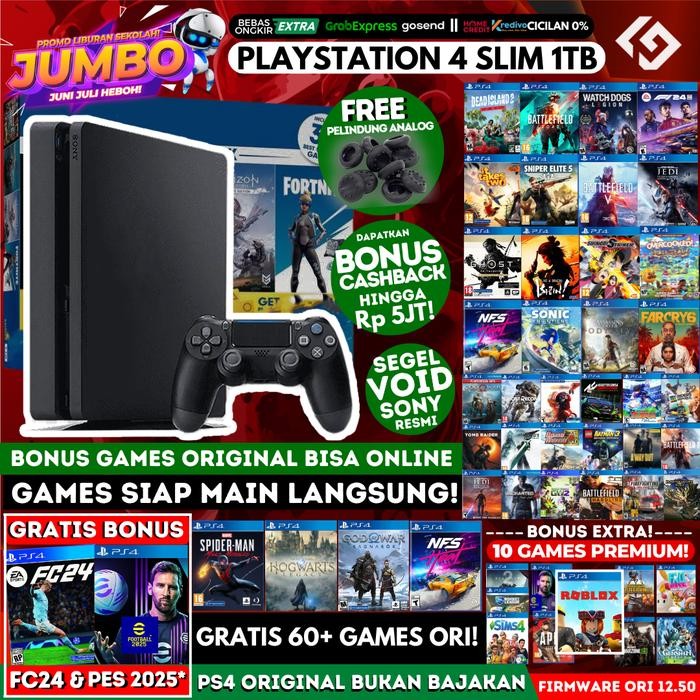 PS4 Slim 1TB Ori dan Bergaransi/Playstation/Bukan PS 4 Fat atau Pro