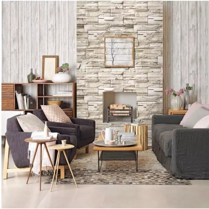 Expert Wallpaper 3D Foam Batu Bata corak 70X77 Wall Sticker Interior RUMAH