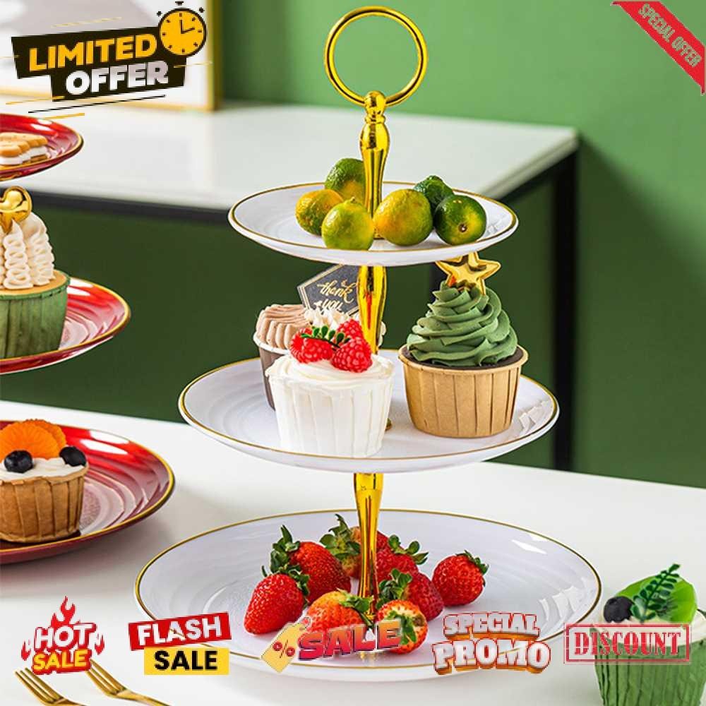 

Termurah TaffHOME Rak Kue Susun 3 Tingkat Detachable Plate Cake Stand Display - YGN-3 Diskon