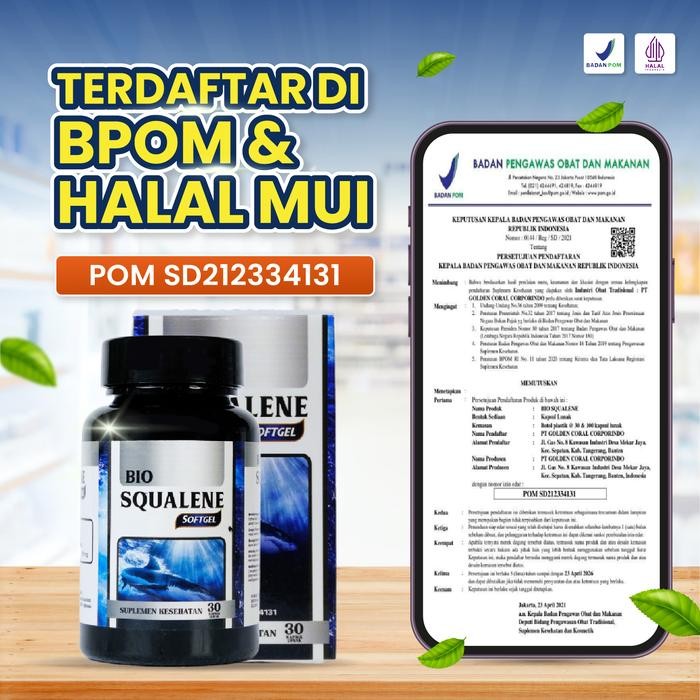 Paket Promil Kapsul Herbal Alami Bio Squalene & Sehat Wanita Bpom Halal Mui