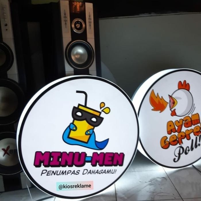 Neon Box Bulat Diameter 50Cm (1 Sisi )