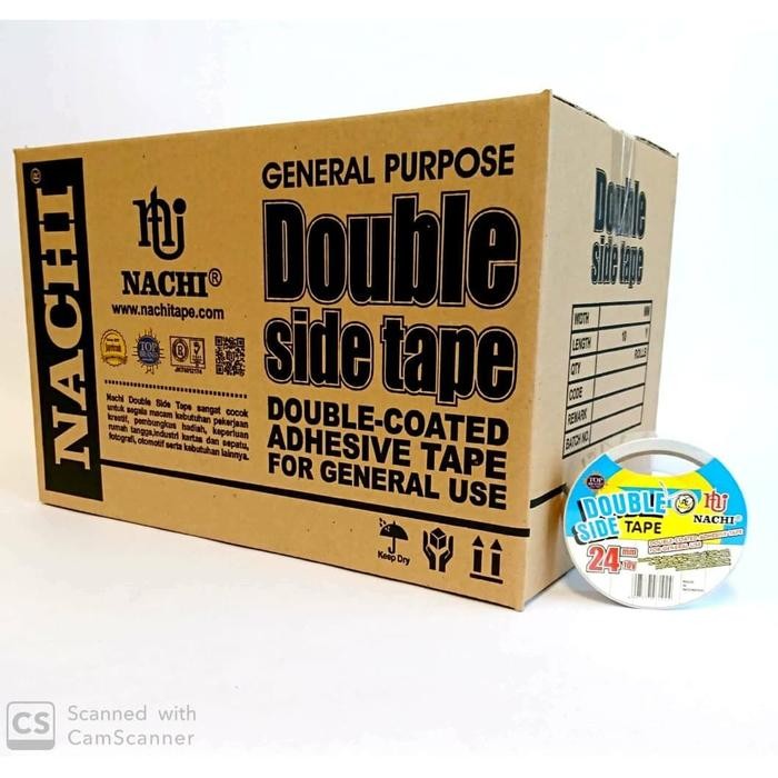 

Stok Baru (Dus) Nachi Double Side Tape 24 mm x 10 yard 1 Inch