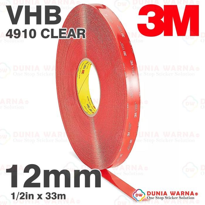 

Stok Baru [12mm] 3M 4910 VHB Clear Jelly Acrylic Double Bonding Tape 33m Jumbo