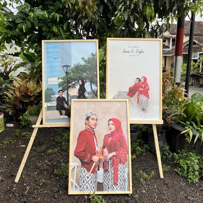 CETAK FOTO CUSTOM JUMBO 60X40 CM / 16RW PLUS FRAME PIGURA KAYU JATI BELANDA Kertas