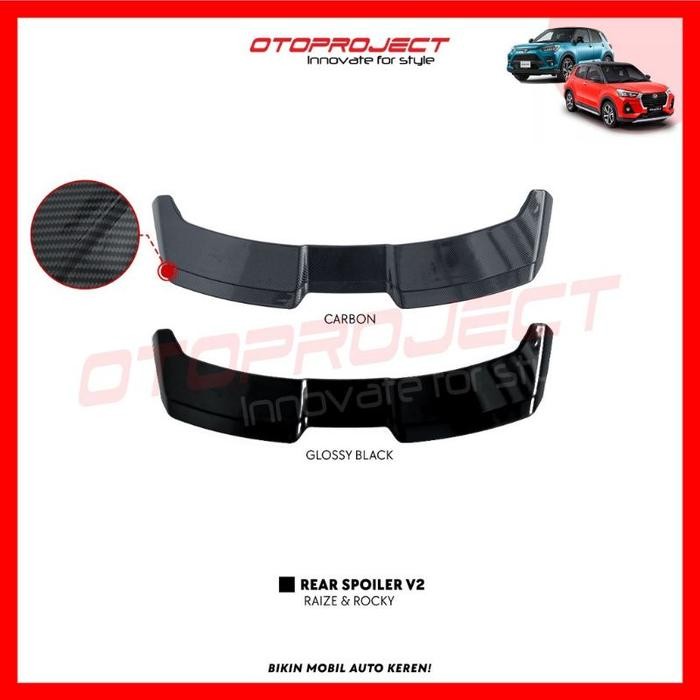 Spesial Spoiler Raize Rocky V2 Hitam Carbon Otoproject