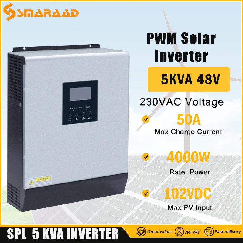 5KVA Solar Inverter 5000W 48V 230V Pure Sine Wave Hybrid Inverter