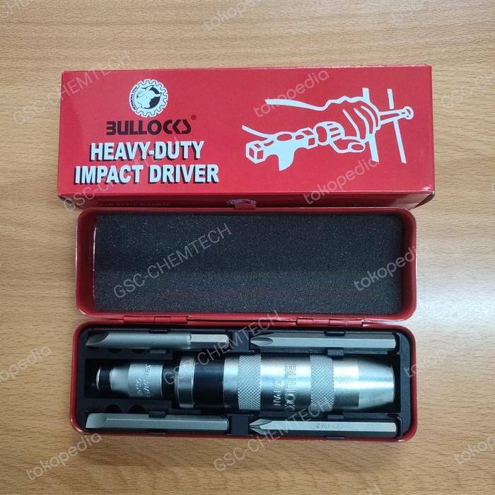 Obeng Ketok Bullock Heavy Duty 4Pcs Bits Grab/Gosend