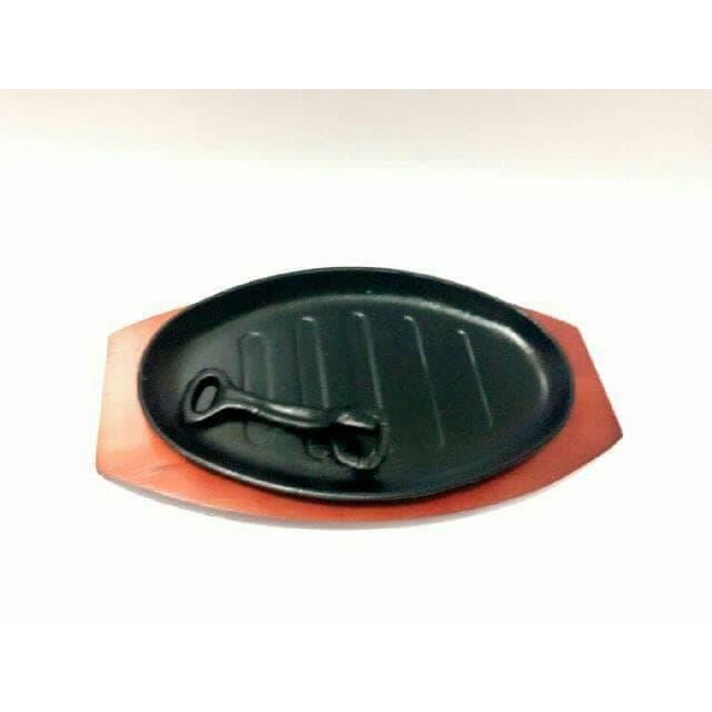 Steak Hot Plate Oval Garis Piring Steak