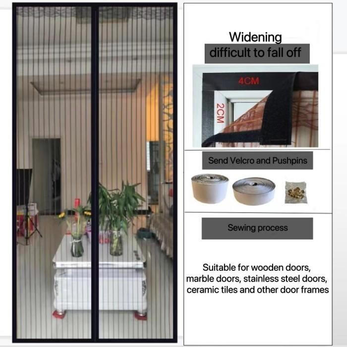 YHOME Tirai Pintu kamar / Tirai Magnet Anti Nyamuk Kawat Nyamuk / Tirai Magnet Elegan bahan plastik