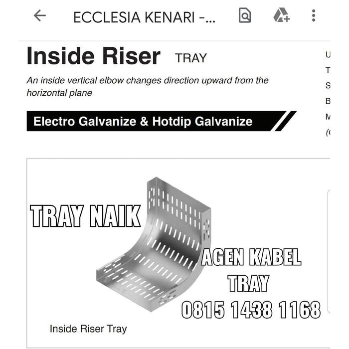 INSIDE RISER TRAY 200 X H50MM ELEKTRO GALV - INSTALASI TRAY KABEL NAIK