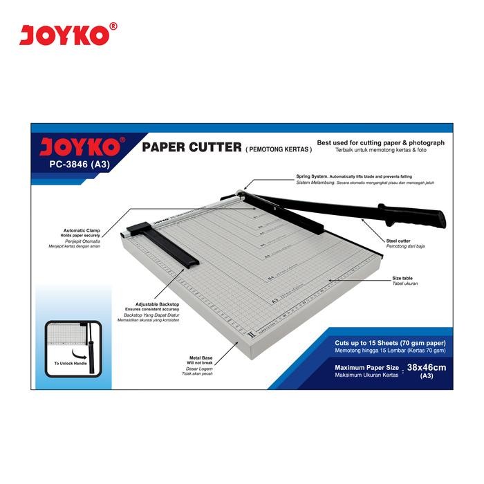 

Joyko Paper Cutter A3 Metal / Pemotong Kertas A3 Besi Kertas Foto Kantor Joyko Pc-3846