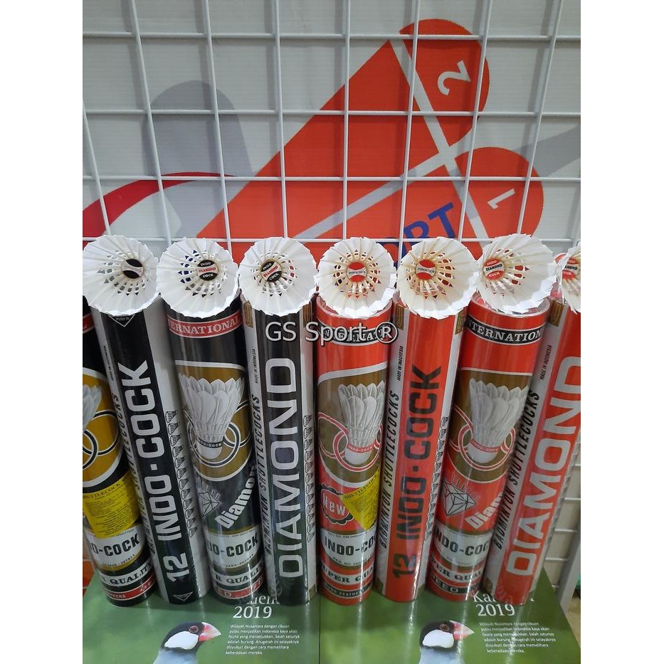INDOCOCK Shuttlecock DIAMOND HITAM Badminton Bulu Sport Raket Bulutangkis Mutu Terbaik 12 pcs/slop