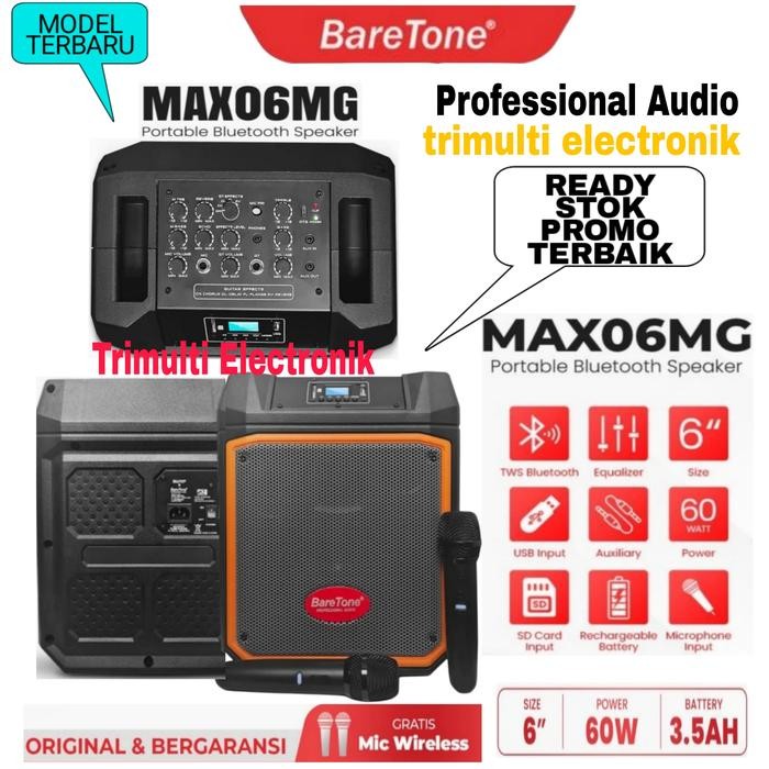 Speaker Portable 6 In Baretone Max06Mg Bluethooth Wireless Meeting