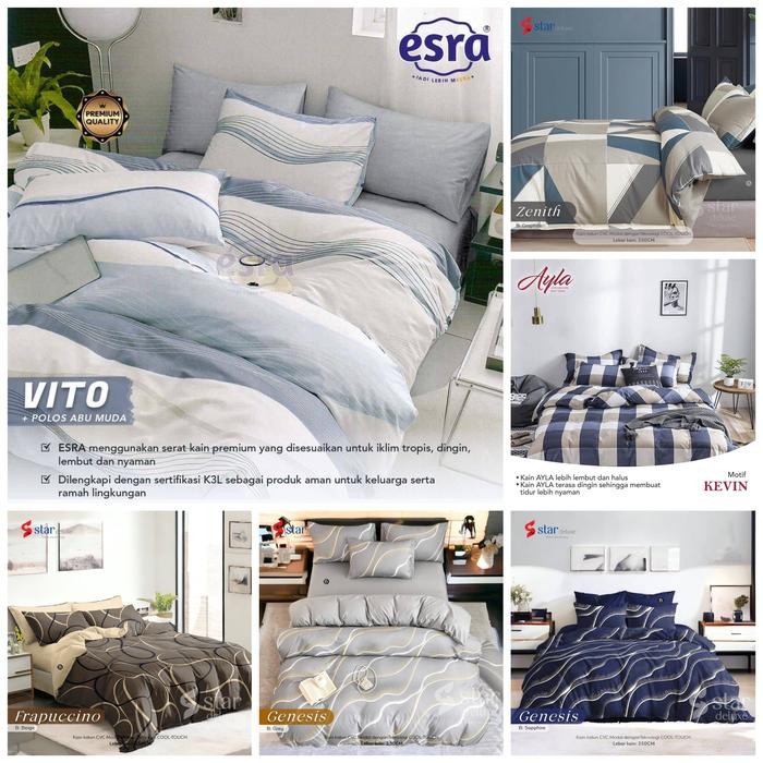 Sprei katun 180x200x40 Motif Katun Jepang Bahan Esra