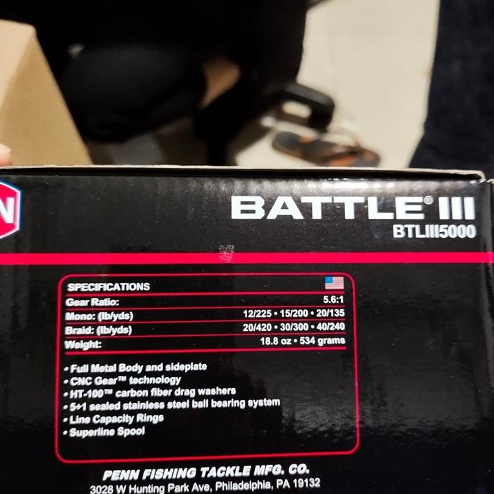 Termurah Reel Penn Battle Iii 5000 Power Handel Ringan Kuat Nyaman