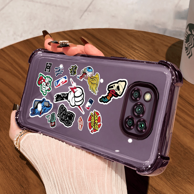 Casing Hp untuk Xiaomi POCO X3 POCO X3 NFC POCO X3 Pro Case Merek Kasing Glitter pelindung airbag Ke