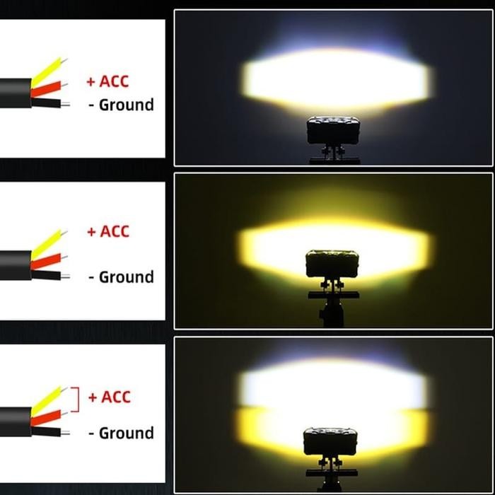 Lampu Tembak Motor D3 Laser 2 Warna / Lampu Tembak 3 Mata / Lampu Super Terang