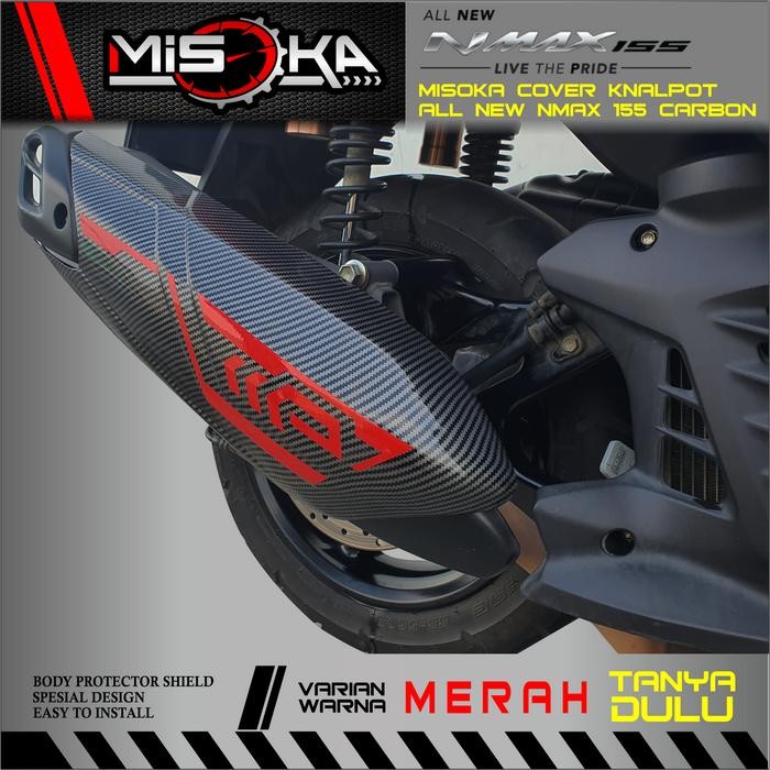Promo Misoka Cover Knalpot All New Nmax 155 Carbon Aksesoris Motor Yamaha Keren Murah Motorcycle